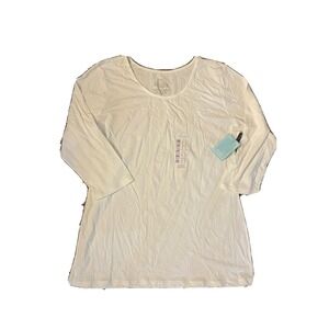 NWT Shade 3\4 Sleeve Scoop Tee Egret White Medium